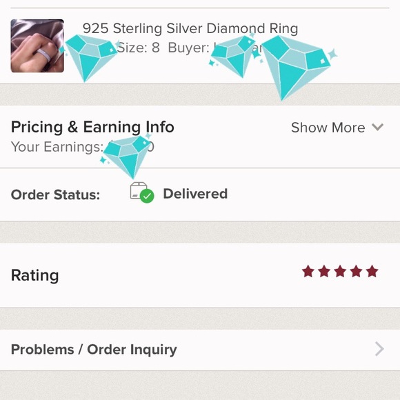 ✨LAST ONE✨925 Sterling Silver Diamond Ring - Picture 5 of 6